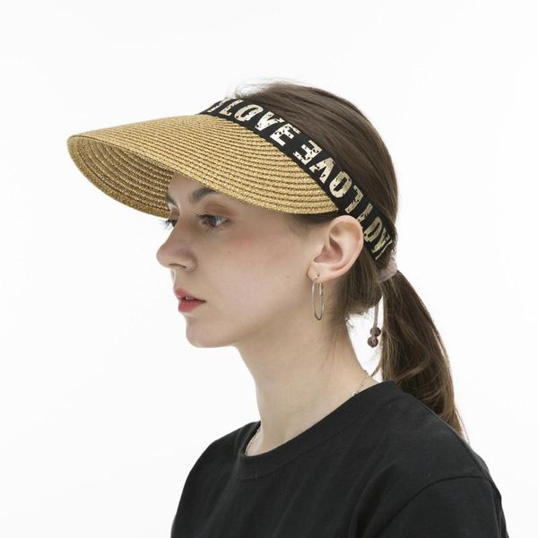 

stingy brim hats women summer hat 2021 outdoor sport wide empty beach straw shade elegante sun visor tenis feminino panama cap, Blue;gray