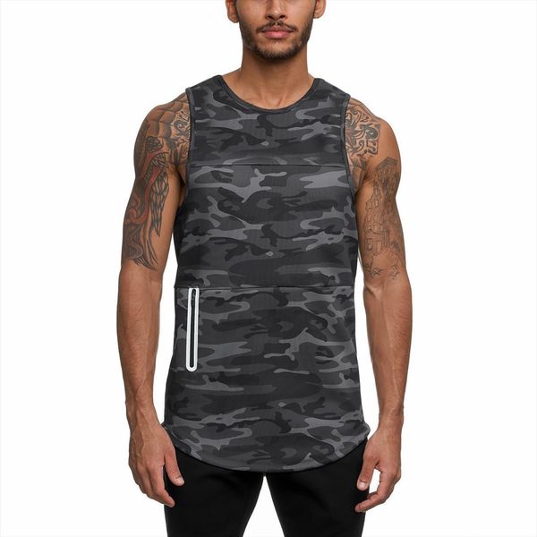 

mens short sleeve undershirt men quick dry breathable sports fitness training printed comfortable slim elastic vest g30, White;black