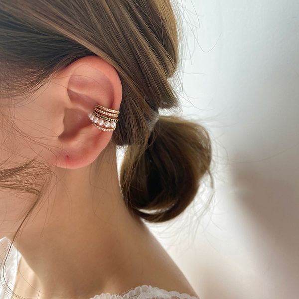 

1pcs ear cuff no piercing clip rings for women girls leaves zirconia cuff wrap jewelry gift, Golden