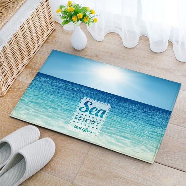 

bath mats door blanket sea ripple water beach series non-slip floor living room