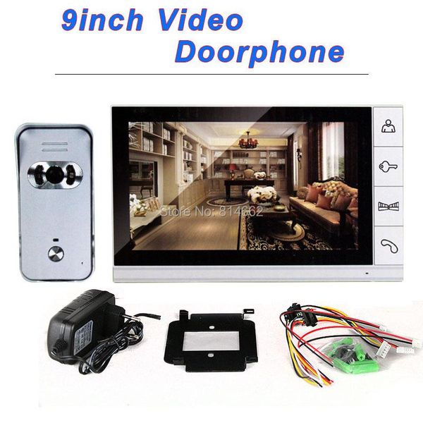 

700tvl outdoor unit 9inch monitor color video doorphone intercom system door phones