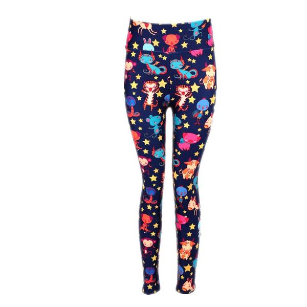 

women's leggings mommy daughter 12 animals girl, Black