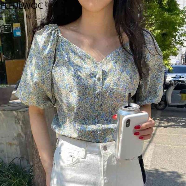 

women's blouses & shirts summer chic korea blusas women fashion retro vintage green cute sweet japanese style girls single br, White