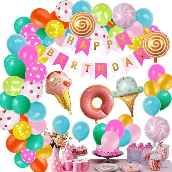 

party decoration yada ins happy birthday balloons ice cream balloon set decorations kids cartoons bn200001