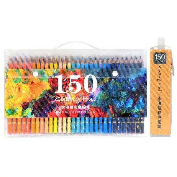 Brutfuner 608 conjunto de lápis coloridos 150 cores lápis aquarela solúveis em água esboço lápis arco-íris artista escola arte suprimentos