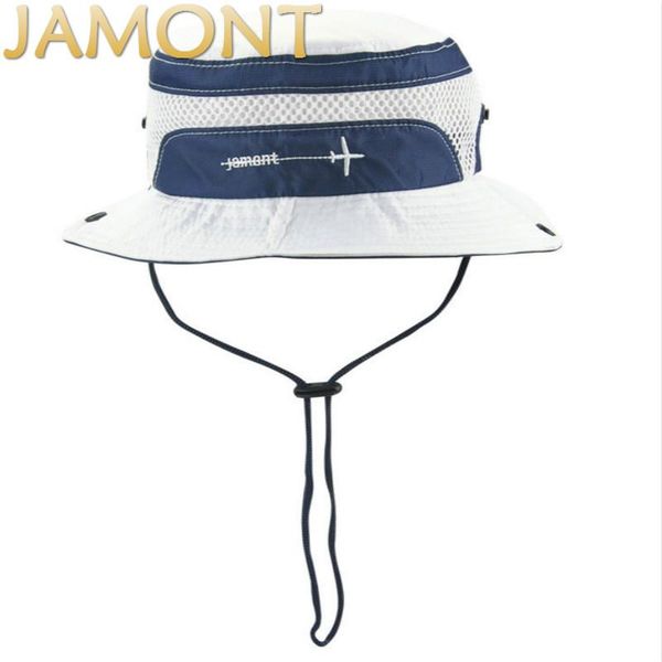 

cloches [jamont]children embroidery wide brim fishing cap kids beach sun hat polyester bucket for baby girl boy summer panama gorras, Blue;gray