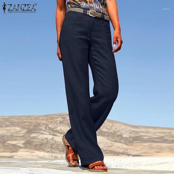 

women's pants & capris women's oversized solid long trousers women casual zipper work office vintage pantalon palazzo summer strai, Black;white