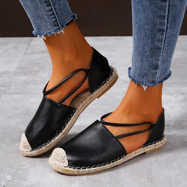 

sandals 2021 comfortable summer sole closed toe ladies casual shoes home office outdoor 36-43 large-sized female flats, Black