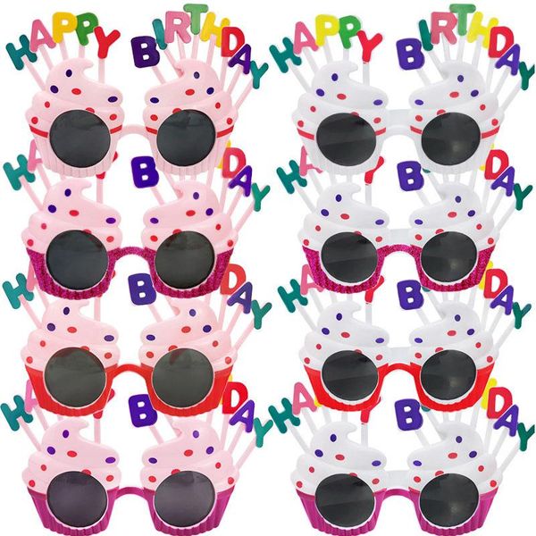 

caps & hats funny birthday glasses cake shape baby girl boy party for kids supplies decoration accessories, Yellow