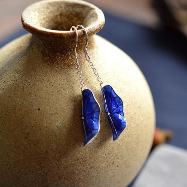 

dangle & chandelier original silver enamel cloisonne earrings chinese classical style elegant lady charm minority design brand jewelry
