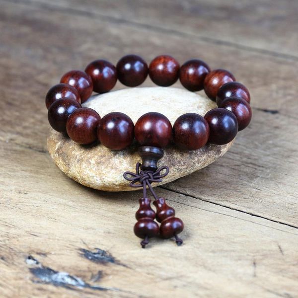 

charm bracelets 15mm red rosewood for men women buddha mala yoga healing reiki bracelet wooden beaded strand, Golden;silver
