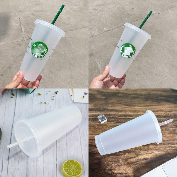 

24oz tumblers plastic drinking juice cup with lip and straw magic coffee mug costom starbucks plastic transparent cup 1006 z2