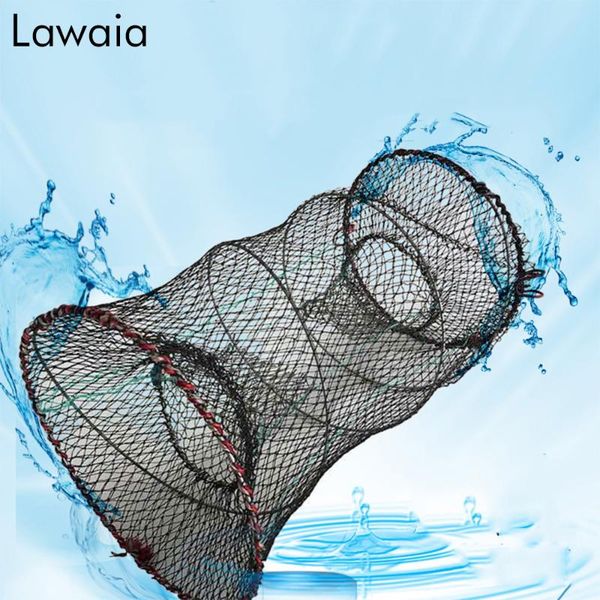 

fishing accessories lawaia net shrimp cage nylon foldable crab fish trap cast nets folding network catcher pot