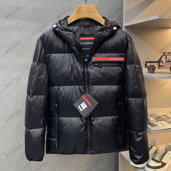 

new winter jacket men casual thick parka hooded warm outdoor cotton down coat casual outwear, Black