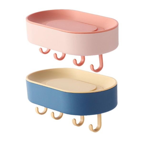 

soap dishes 2pcs household shelf wall hanging dish bathroom storage rack