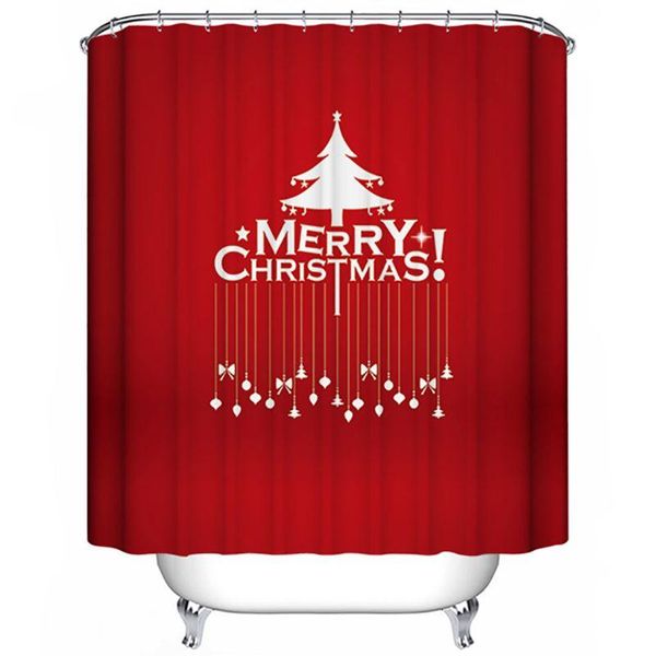 

shower curtains merry christmas waterproof fabric polyester hooks included