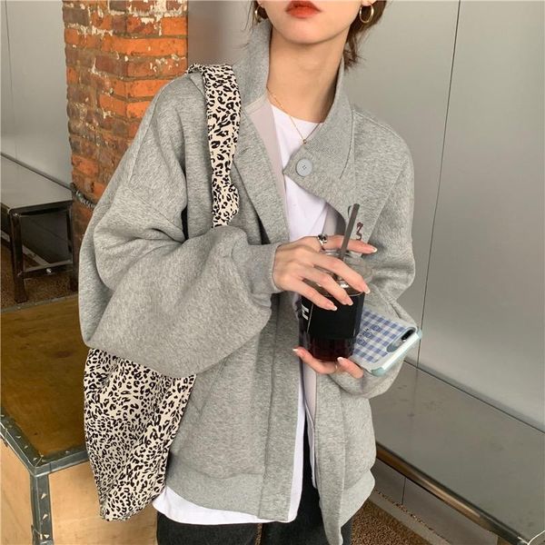 

women's hoodies & sweatshirts oversized harajuku female spring autumn sweatshirt with button fashion hiphop letter print bf style hoody, Black
