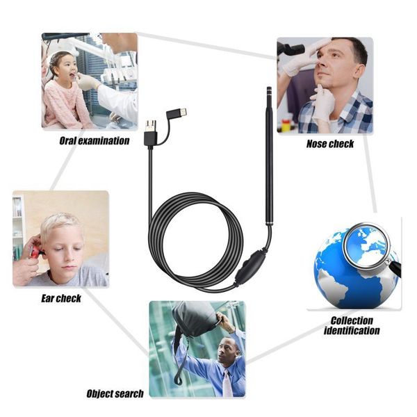 

cameras in ear cleaner otoscopio medico wax removal tool usb type-c plug hd visual for cleaning spoon earpick endoscope