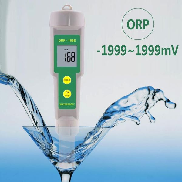 Metri ORP-169E Rilevatore di qualità dell'acqua con display LCD digitale Misuratore di redox Analizzatore di monitoraggio del potenziale di riduzione dell'ossidazione dell'ORP