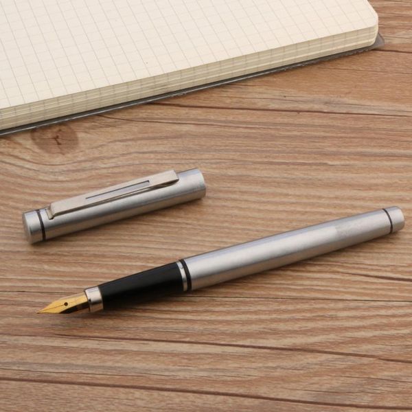 

fountain pens wing sung 232 stainless steel pen iridium nib school student office stationery golden ink
