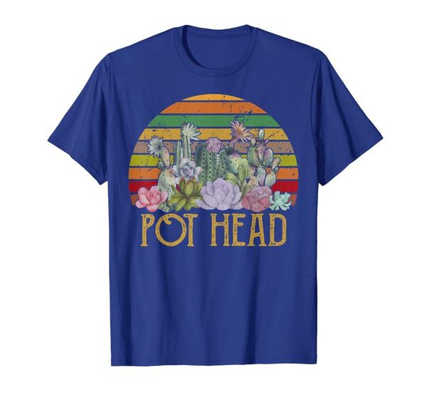 

men's t-shirts retro vintage pot head succulent tshirt lover gift, White;black