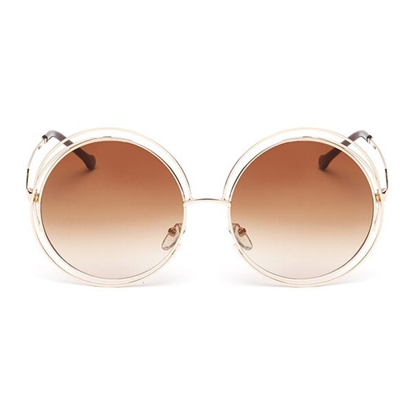 

luxury designer sunglasses vintage round big size oversized lens mirror women brand designer metal frame lady sun glasses cool retro 0622, White;black