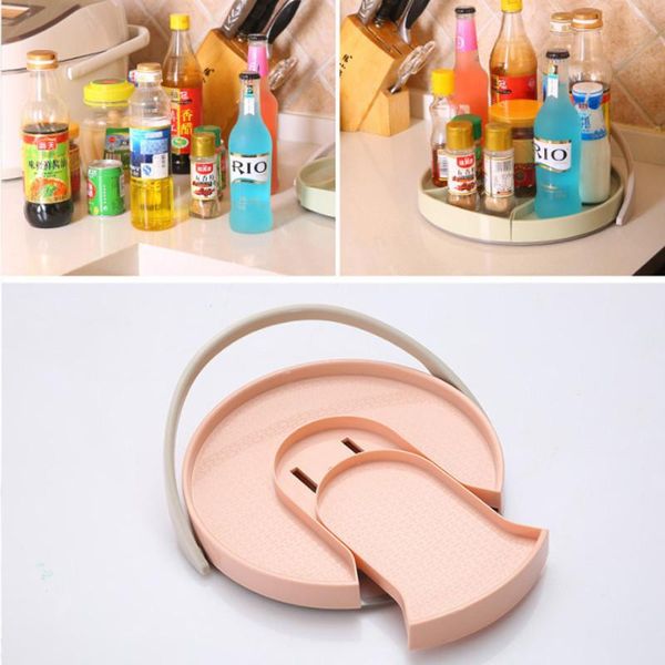 

storage bottles & jars kitchen bottle organizer condiments holder round lazy rotating pull-out turntable food rack container beer wine shelf