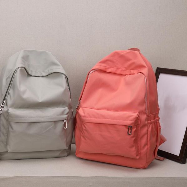 

school bags large capacity rucksack for teenager girls fashion women solid color nylon backpack preppy style students