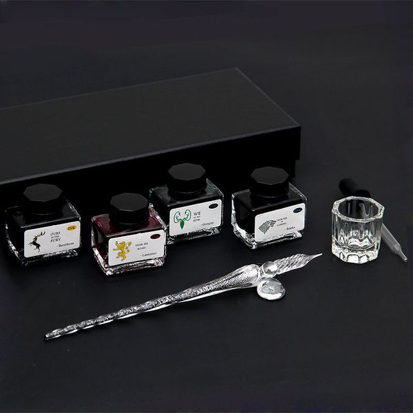 

suit handmade star feather ink student crystal gift box glass dip pen
