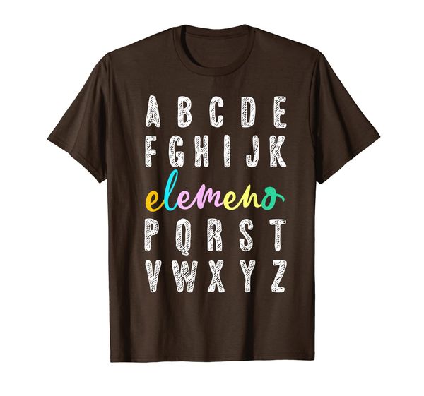 

elemeno teacher alphabet back to school gift kindergarten t-shirt, White;black