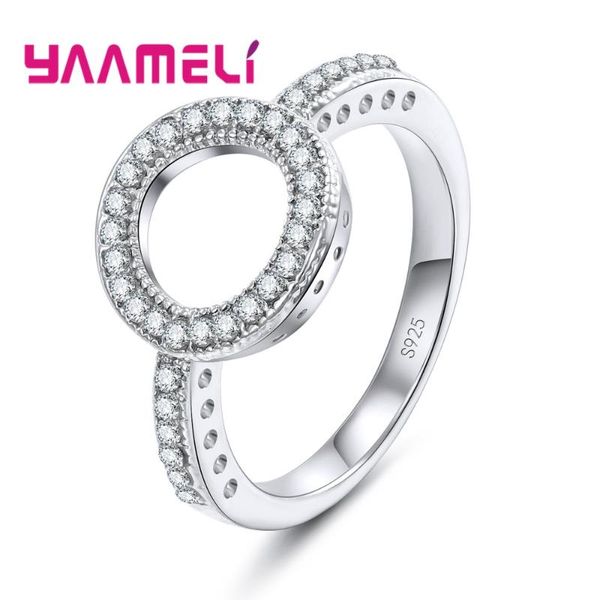 

cluster rings 925 sterling silver for women bridal wedding trendy jewellery engagement white black cz cubic zircon anillos mujer fashion, Golden;silver