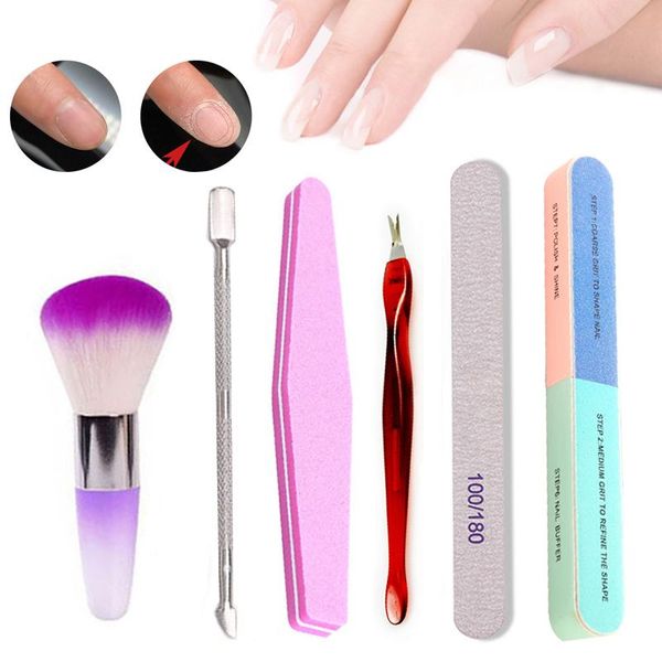 

3-12pcs nail clippers cuticle push manicure tool dead skin remove uv gel file polishing nails art brush cleaning brushes kits
