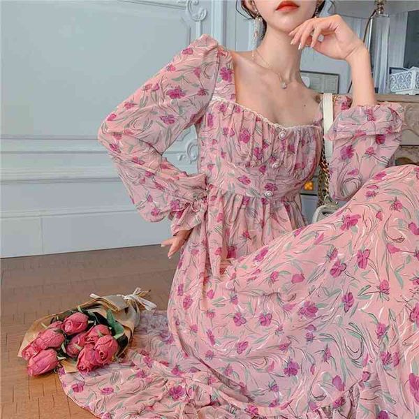 

summer vintage led long sleeved women dresses show thin waist pearl buttons rose floral vestido de mujer ydk922, Black;gray