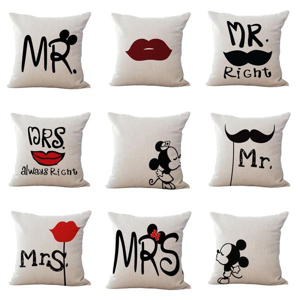 

cushion cover letter love heart for sofa home decorative throw pillow cotton linen couple pillowcase cushion/decorative