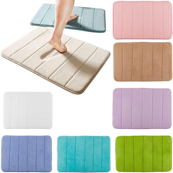 

cushion/decorative pillow soft plain shaggy mats washable non slip absorbent memory foam bath mat bathroom shower water area rug