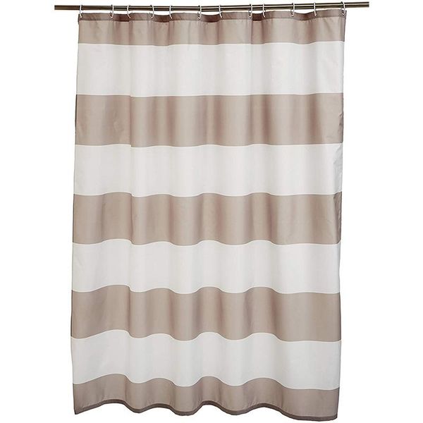 

shower curtains waterproof curtain bathroom blocking with hooks - 72 x inch, grey stripe