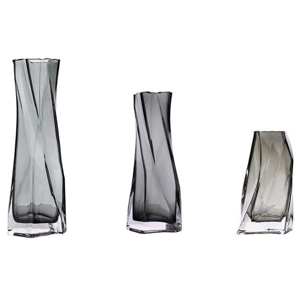 

vases 3pcs exquisite and small hurricane glass flower vase clear gray decorative for home living room table decorations