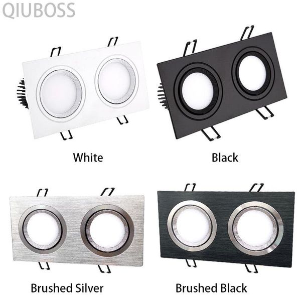 

downlights square double head led dimmable downlight recessed ceiling spotlight 10w/14w/18w/24w/30w/36w ac90~260vindoor lighting