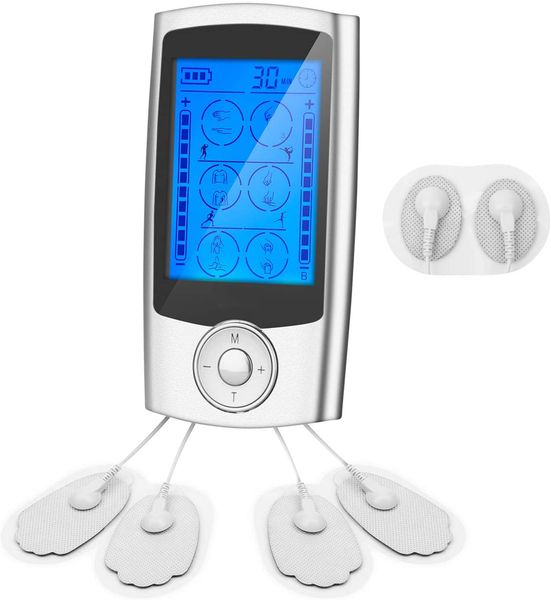 

ems muscle stimulator -rechargeable electronic pulse massager with 24 modes 6 electrode pads physical therapy equipment for pain