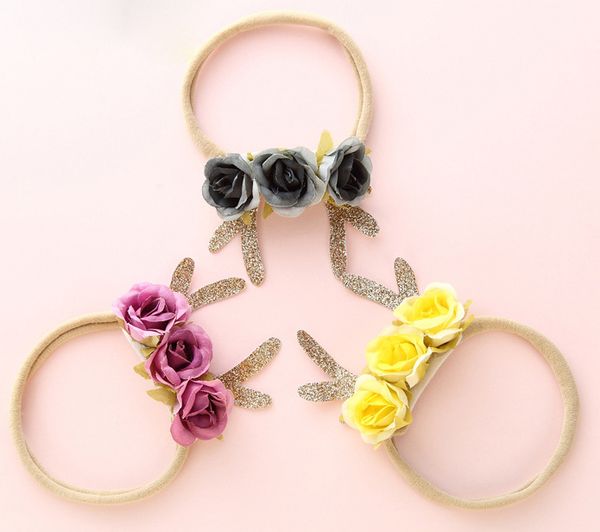 

christmas floral headband reindeer antlers headband girls headbands hair accessories kids christmas headbands, Slivery;white