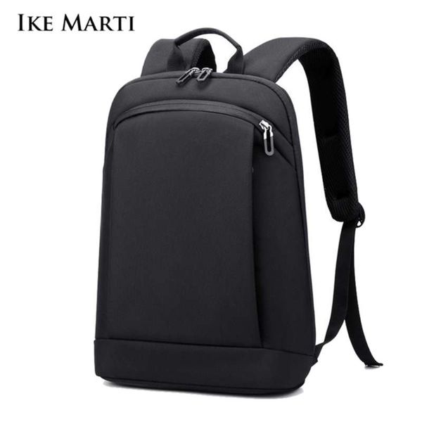 Ike Marti Unisex рюкзак мужская сумка для ноутбука 14 / 15.6 офисная работа бизнес-мешок черный рюкзак тонкий легкий маленький женщины рюкзаки 210929