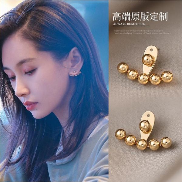 

wang ziwen's same earrings 2021 fashion summer temperament niche design women's personalized, Golden