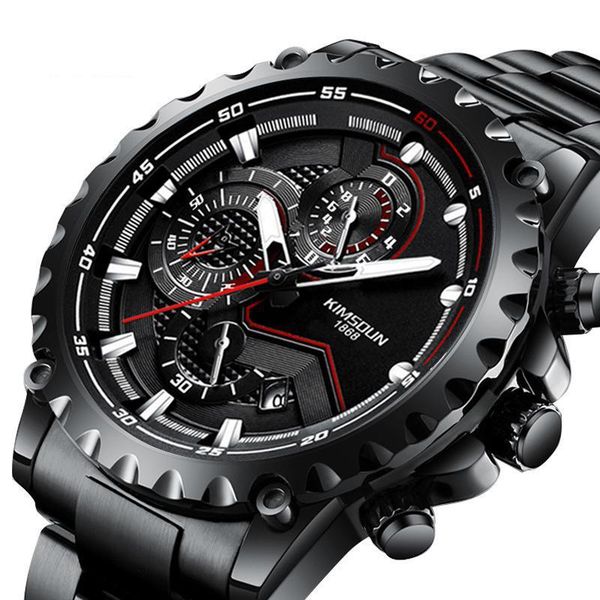 

wristwatches 2021 creative fashion men's steel band waterproof quartz watch multifunctional sports wholesale, Slivery;brown