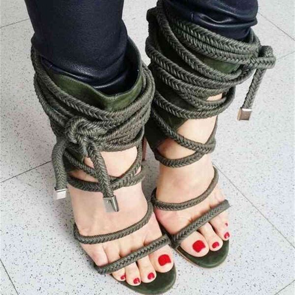 

sandals army green mode women camurole leather sandals handed lace up jump ladies high recognition female style dressed in shoes s6qm, Black