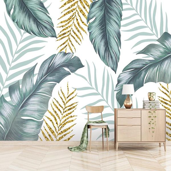 

wallpapers custom mural nordic abstract leaves art wall painting modern fresco 3d bedroom living room dining decoration wallpaper