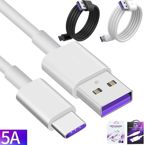 Schnellladekabel Typ C USB 3.1 5A Micro-Kabel für Samsung S8 S9 S10 S20 Xiaomi Huawei Andriod-Telefon mit Box