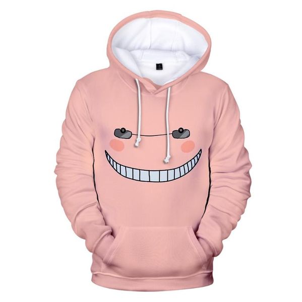 

men's hoodies & sweatshirts anime assassination classroom 3d cosplay sweatshirt boys/girls hoodie harajuku pullover kids smile clothes, Black