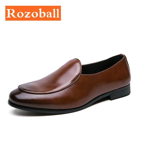 

dress shoes men loafers fashion leather handmade genuine business formal casual drop rozoball, Black