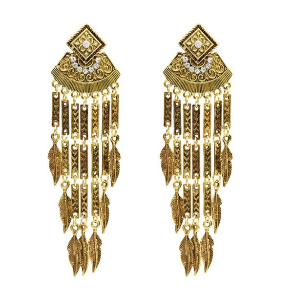 

egypt vintage gold silver carved flower leaf big earrings long for women drop india gypsy turkish hippie party jewelry dangle & chandelier