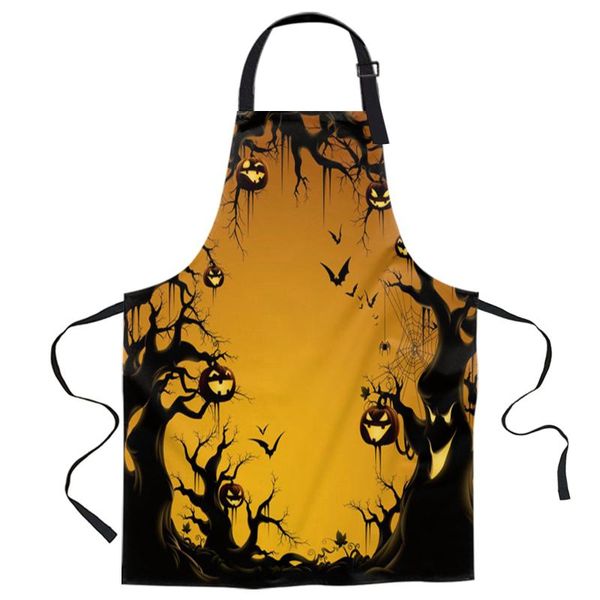 

aprons halloween bat pumpkin apron woman bibs home cooking baking coffee shop cleaning canvas kitchen accessory